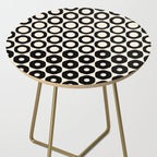 Vrittam Modern Minimalist Geometric Pattern in Black and Almond Cream Side Table Gallery Image 2