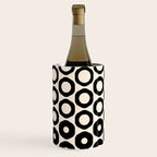 Vrittam Modern Minimalist Geometric Pattern in Black and Almond Cream Wine Chiller Gallery Image 3
