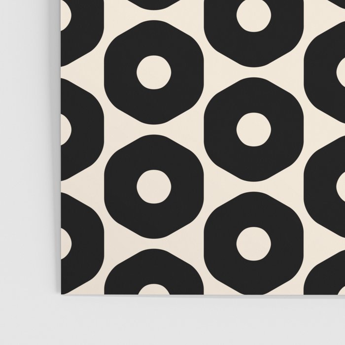 Vrittam Modern Minimalist Geometric Pattern in Black and Almond Cream Poster Gallery Image 3
