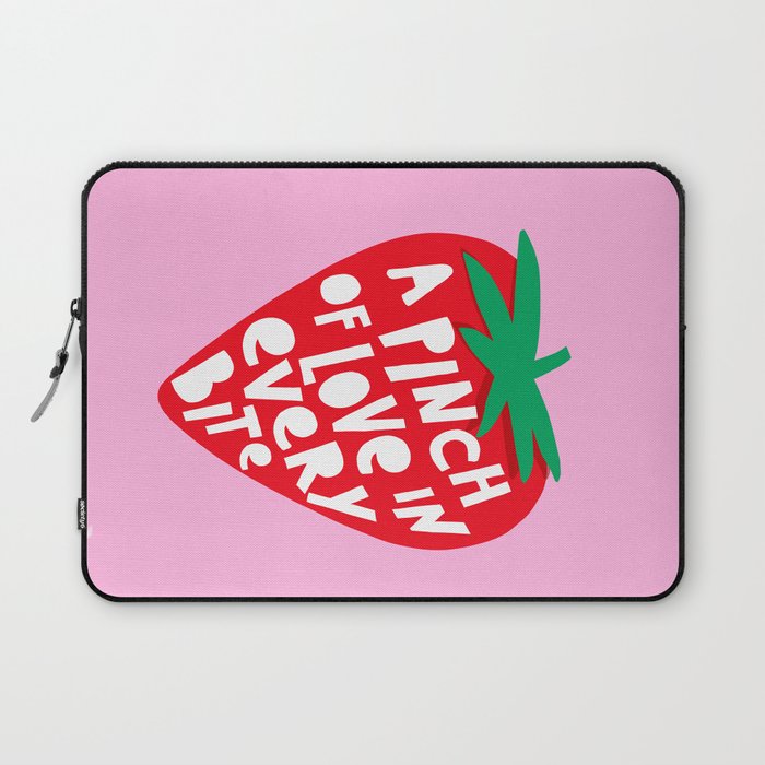 Big Strawberry Fruit with Cut-out Love words Laptop Sleeve Gallery Image 1