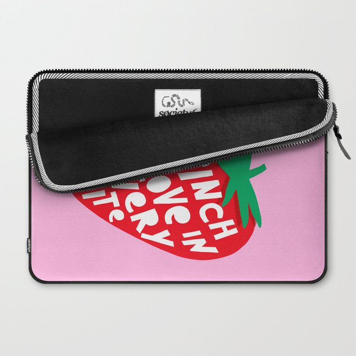 Big Strawberry Fruit with Cut-out Love words Laptop Sleeve Gallery Image 2