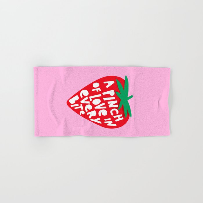 Big Strawberry Fruit with Cut-out Love words Bath Towel Gallery Image 1