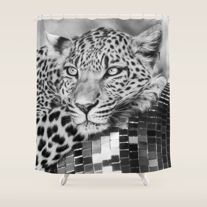Disco Leopard Shower Curtain Gallery Image 1