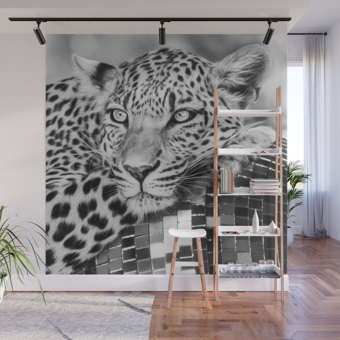 Disco Leopard Wall Mural Gallery Image 1