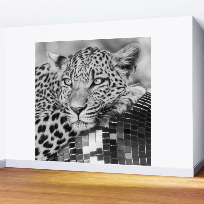Disco Leopard Wall Mural Gallery Image 2