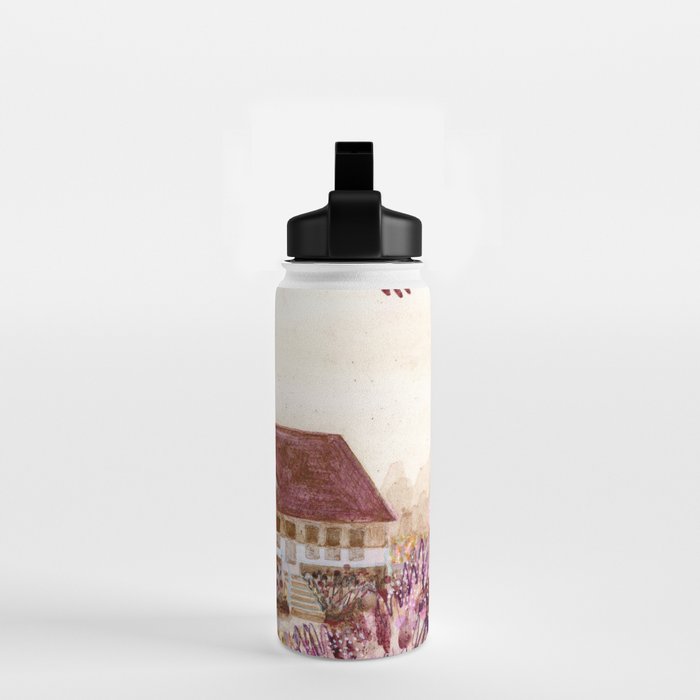 The Old Country Farm in Rustic Brown - Farm House Decor Water Bottle Gallery Image 2
