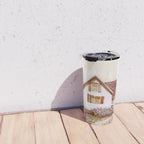 The Old Country Farm in Rustic Brown - Farm House Decor Travel Mug Gallery Image 4