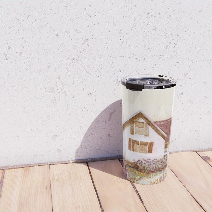 The Old Country Farm in Rustic Brown - Farm House Decor Travel Mug Gallery Image 4