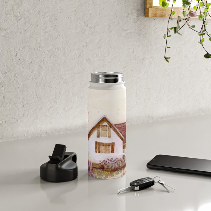 The Old Country Farm in Rustic Brown - Farm House Decor Water Bottle Gallery Image 4