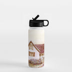 The Old Country Farm in Rustic Brown - Farm House Decor Water Bottle Gallery Image 1