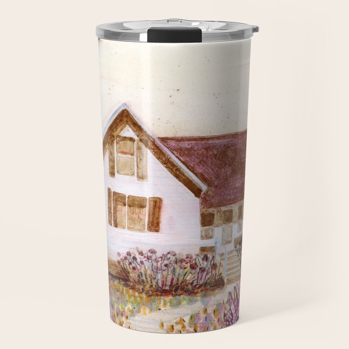 The Old Country Farm in Rustic Brown - Farm House Decor Travel Mug Gallery Image 1