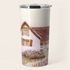 The Old Country Farm in Rustic Brown - Farm House Decor Travel Mug Gallery Image 1