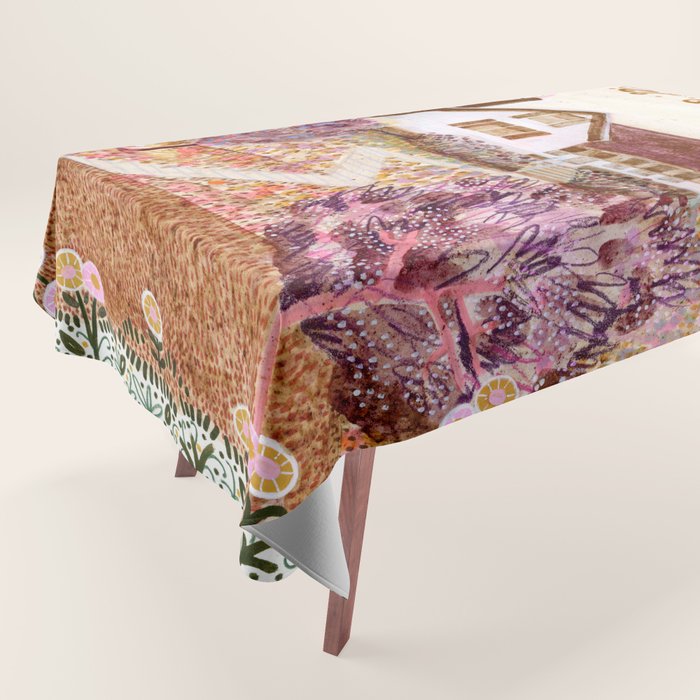 The Old Country Farm in Rustic Brown - Farm House Decor Tablecloth Gallery Image 1