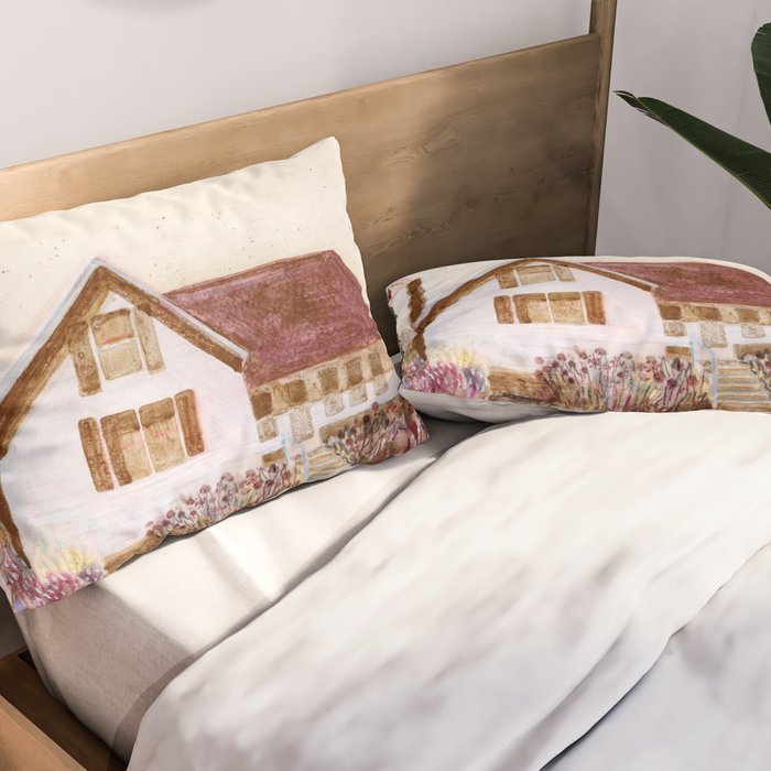 The Old Country Farm in Rustic Brown - Farm House Decor Pillow Sham Gallery Image 2