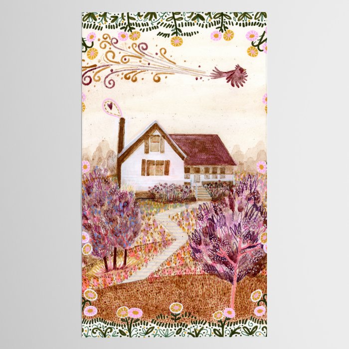 The Old Country Farm in Rustic Brown - Farm House Decor Tablecloth Gallery Image 2