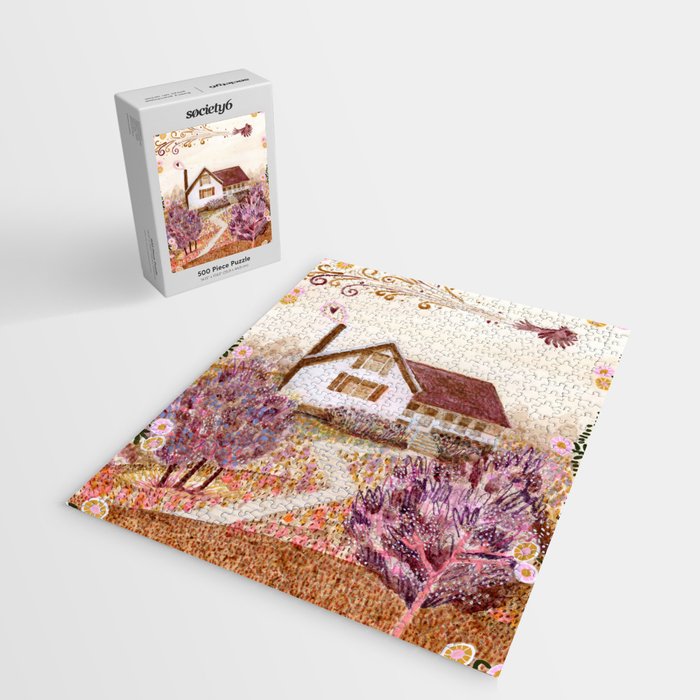 The Old Country Farm in Rustic Brown - Farm House Decor Jigsaw Puzzle Gallery Image 2