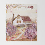 The Old Country Farm in Rustic Brown - Farm House Decor Throw Blanket Gallery Image 2