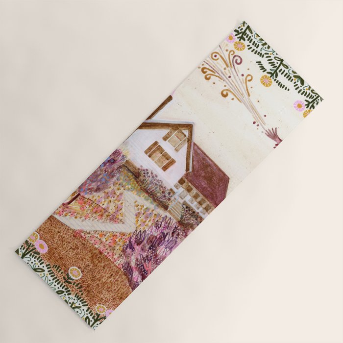 The Old Country Farm in Rustic Brown - Farm House Decor Yoga Mat Gallery Image 1