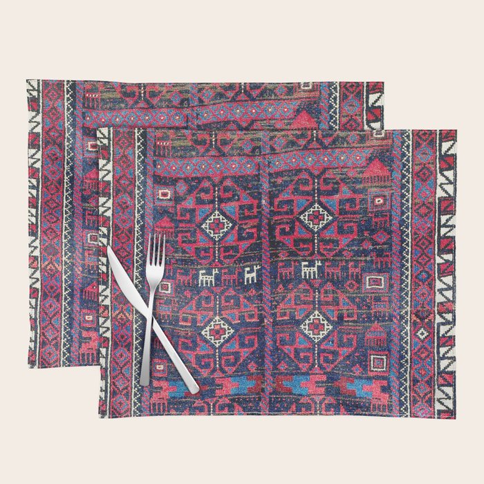 Baluch Khorasan Northeast Persian Rug Print Placemat Gallery Image 1