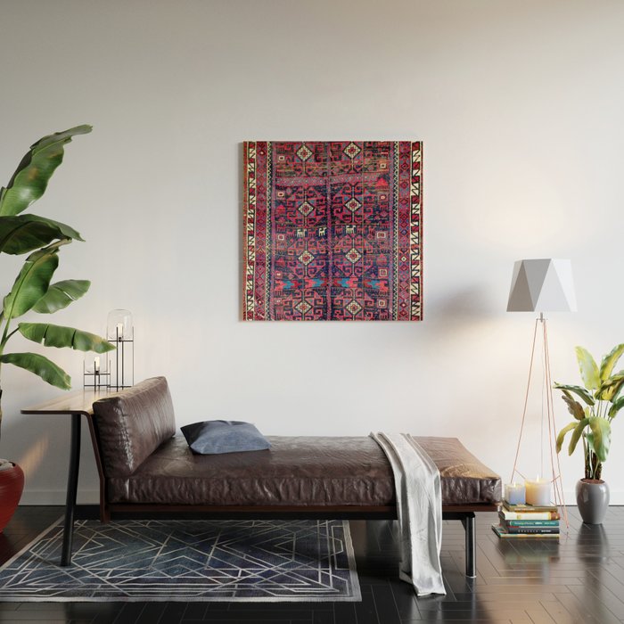 Baluch Khorasan Northeast Persian Rug Print Wood Wall Art Gallery Image 2