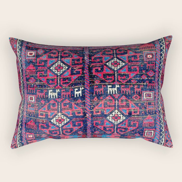 Baluch Khorasan Northeast Persian Rug Print Rectangular Pillow Gallery Image 2