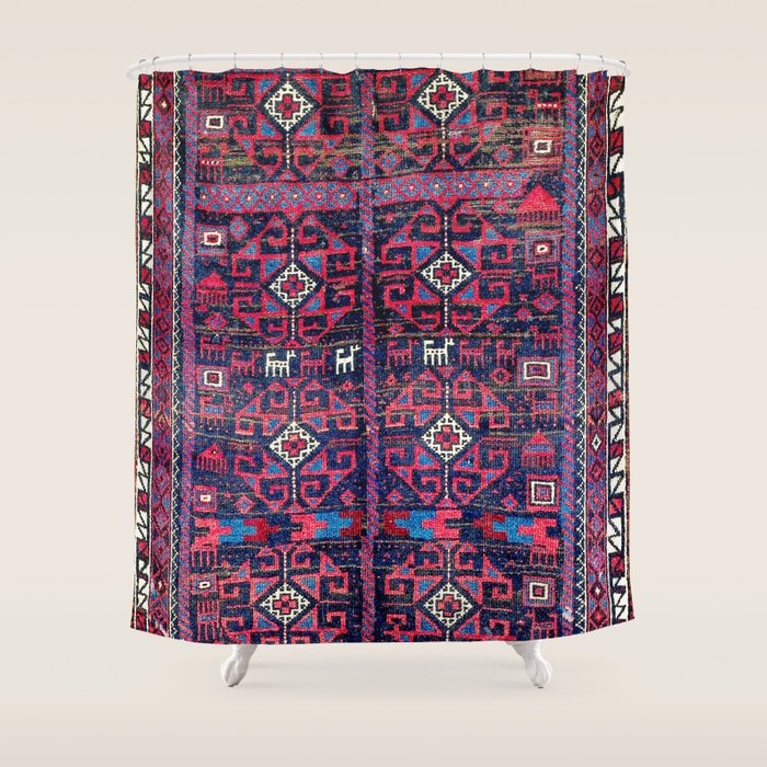 Baluch Khorasan Northeast Persian Rug Print Shower Curtain Gallery Image 1