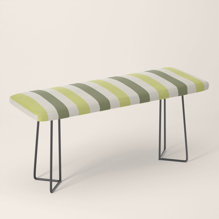 Textured Striped Pattern in Olive and Yellow Bench Gallery Image 1
