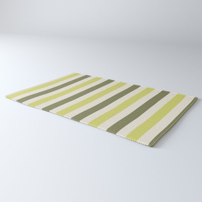 Textured Striped Pattern in Olive and Yellow Rug Gallery Image 3
