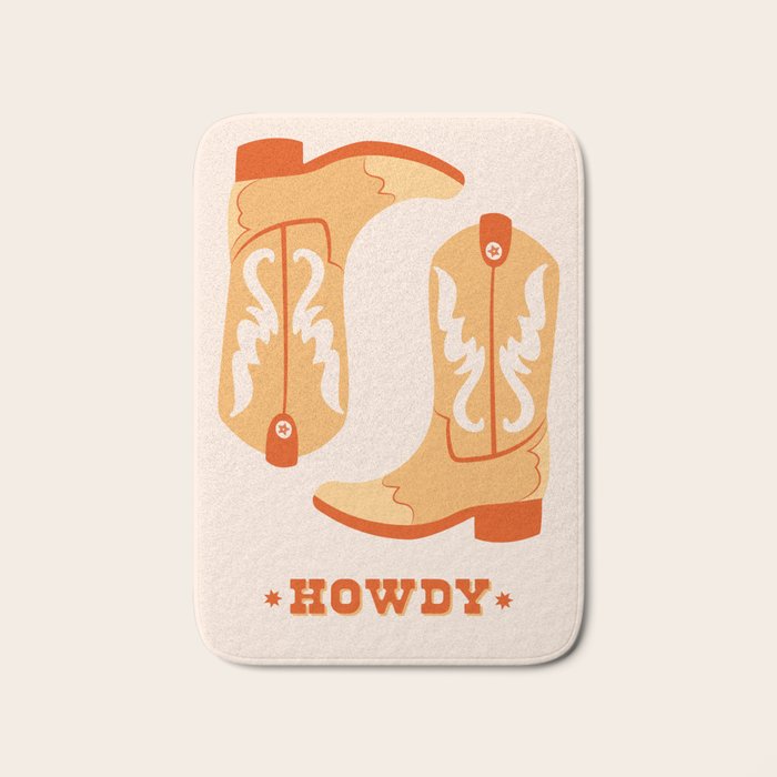 Howdy Cowboy Boots Bath Mat Gallery Image 1