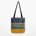 Late November Rothko Inspired Colorful Stripes Navy Blue Olive Green Yellow Tote Bag Gallery Image 2