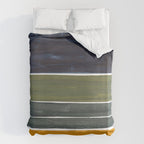 Late November Rothko Inspired Colorful Stripes Navy Blue Olive Green Yellow Duvet Cover Gallery Image 6
