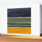 Late November Rothko Inspired Colorful Stripes Navy Blue Olive Green Yellow Wall Mural Gallery Image 2