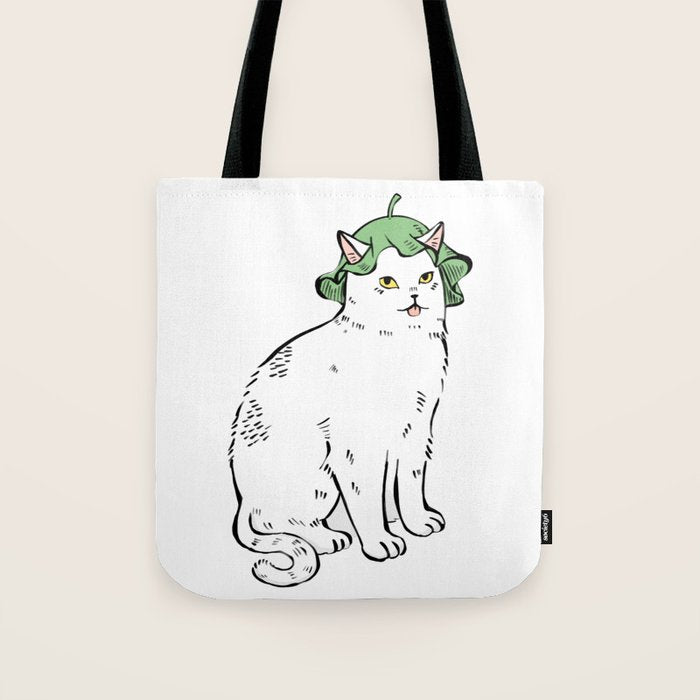 Lotus Cat Tote Bag Gallery Image 1