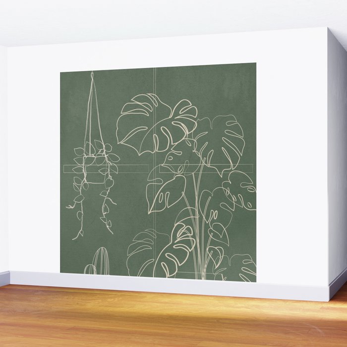 Minimal Window With Potted Plants 2 Wall Mural Gallery Image 2