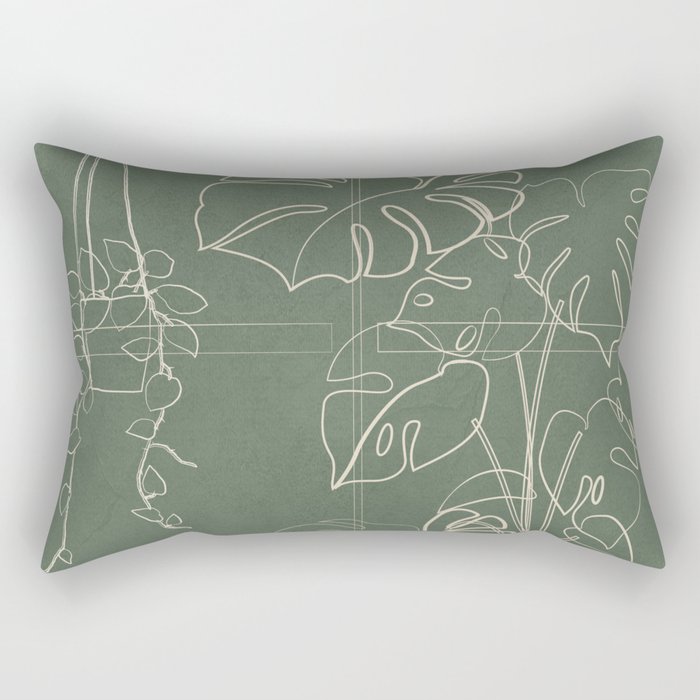 Minimal Window With Potted Plants 2 Rectangular Pillow Gallery Image 2