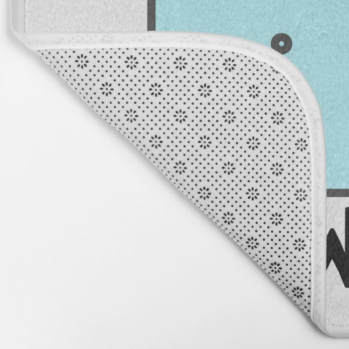 Oh Whale Funny Cute Pun Ocean Animal Cartoon Beach Bath Mat Gallery Image 2