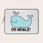Oh Whale Funny Cute Pun Ocean Animal Cartoon Beach Laptop Sleeve Gallery Image 1