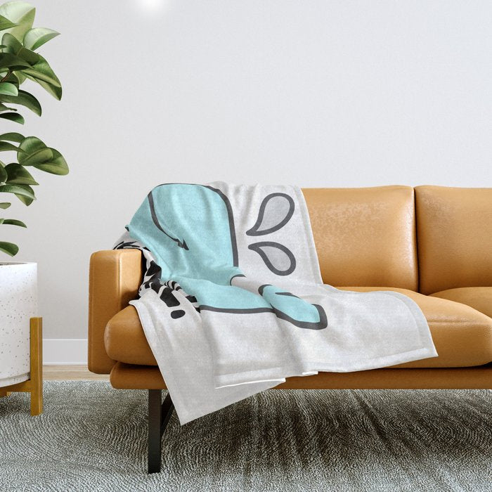 Oh Whale Funny Cute Pun Ocean Animal Cartoon Beach Throw Blanket Gallery Image 1