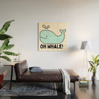 Oh Whale Funny Cute Pun Ocean Animal Cartoon Beach Wood Wall Art Gallery Image 2