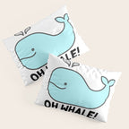 Oh Whale Funny Cute Pun Ocean Animal Cartoon Beach Pillow Sham Gallery Image 3
