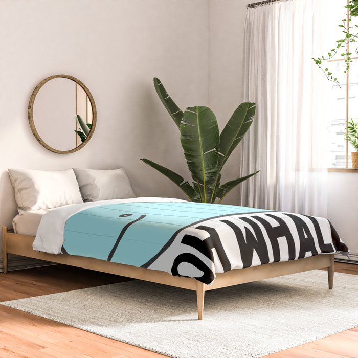 Oh Whale Funny Cute Pun Ocean Animal Cartoon Beach Comforter Gallery Image 2