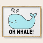 Oh Whale Funny Cute Pun Ocean Animal Cartoon Beach Serving Tray Gallery Image 1