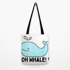 Oh Whale Funny Cute Pun Ocean Animal Cartoon Beach Tote Bag Gallery Image 2