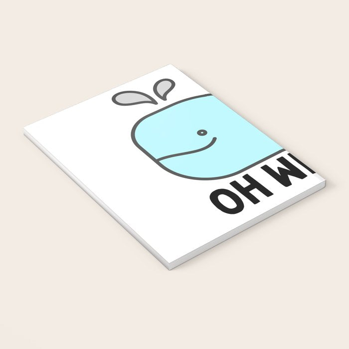 Oh Whale Funny Cute Pun Ocean Animal Cartoon Beach Notebook Gallery Image 3