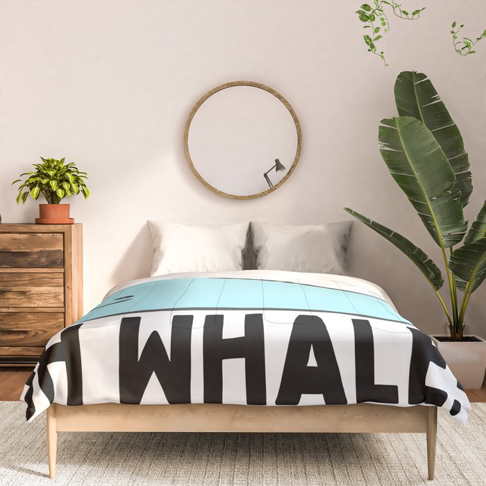 Oh Whale Funny Cute Pun Ocean Animal Cartoon Beach Comforter Gallery Image 3