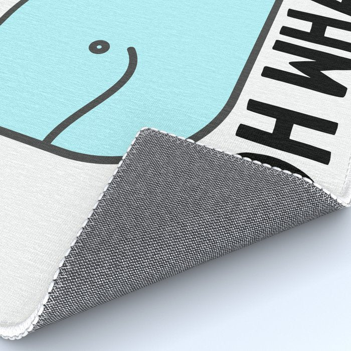 Oh Whale Funny Cute Pun Ocean Animal Cartoon Beach Rug Gallery Image 4
