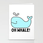 Oh Whale Funny Cute Pun Ocean Animal Cartoon Beach Stationery Card Gallery Image 2