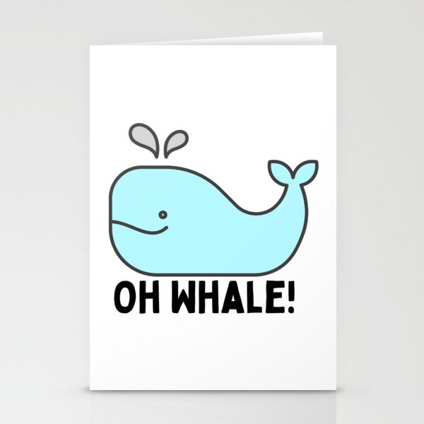 Oh Whale Funny Cute Pun Ocean Animal Cartoon Beach Stationery Card Gallery Image 2