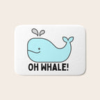 Oh Whale Funny Cute Pun Ocean Animal Cartoon Beach Bath Mat Gallery Image 1