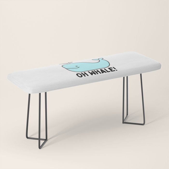 Oh Whale Funny Cute Pun Ocean Animal Cartoon Beach Bench Gallery Image 1